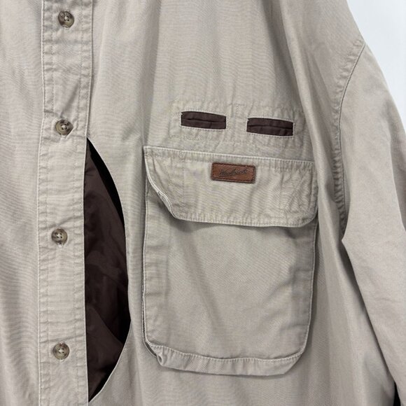 Woolrich Shirt Mens 2XL Green Canvas Outdoor Guide Collection Shooting Hunting - Picture 3 of 12